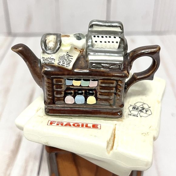 Rare Complete! Paul Cardew Designs Miniature Cash Register Teapot Sugar Box 4” - Picture 2 of 8
